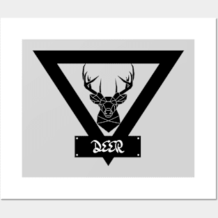 Deer Clip Art Black And White Posters and Art